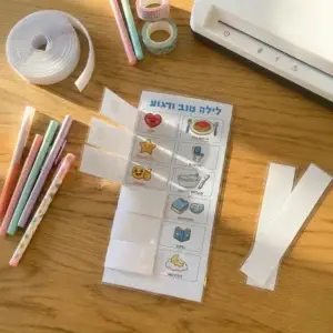לוח התארגנות ערב לילדים